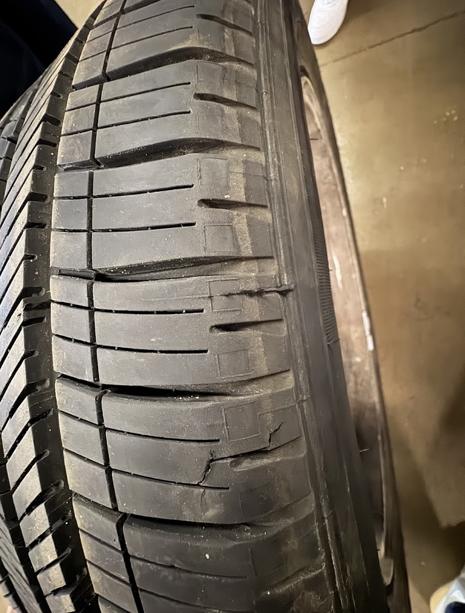 Set of new tires waiting to be mounted